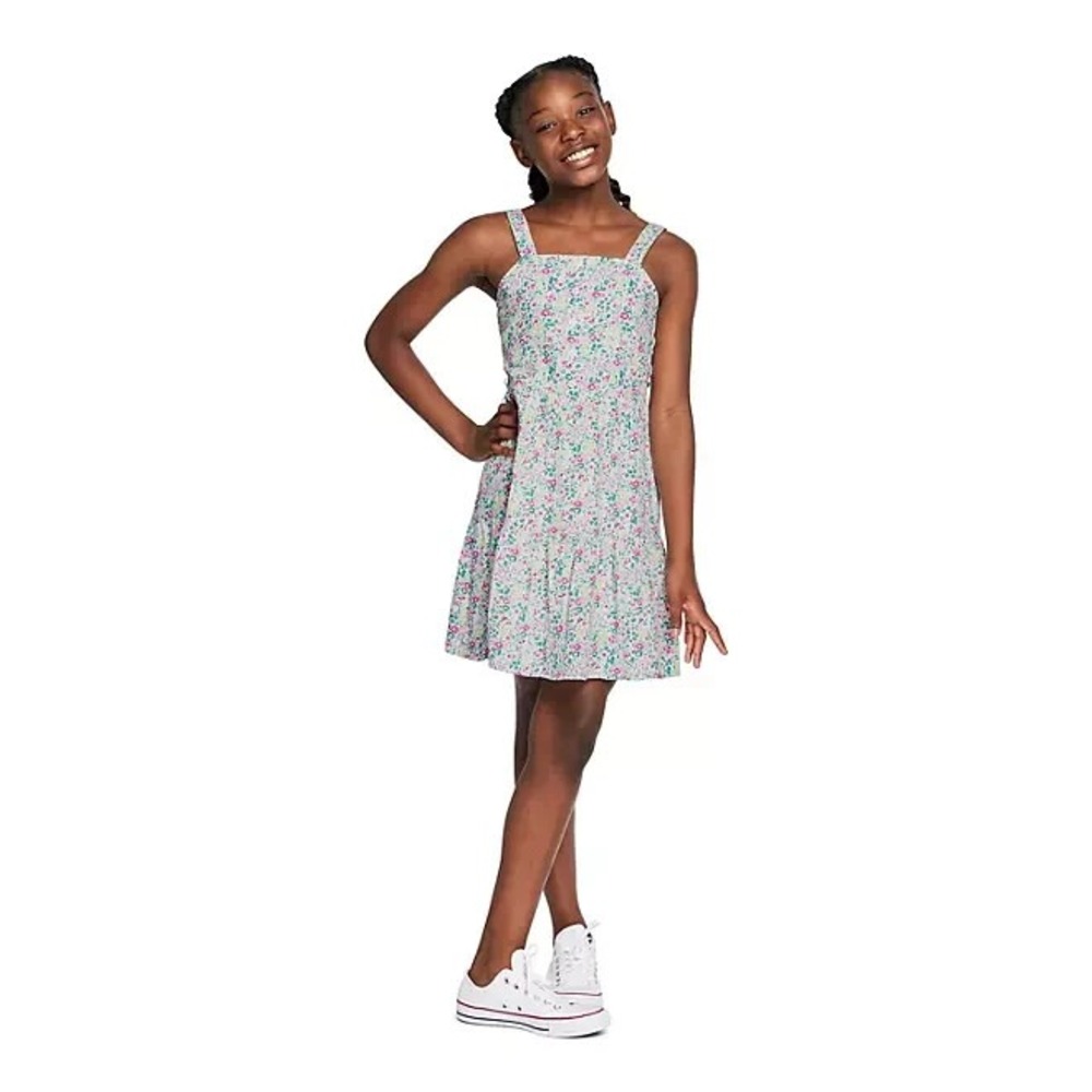 Gap Kids Girls Floral Woven Summer Dress Square Neck Sleeveless XL 14/16